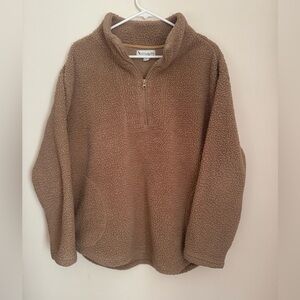Koolaburra by UGG Sherpa Fleece Quarter Zip Pullover Women’s Size Large Brown
